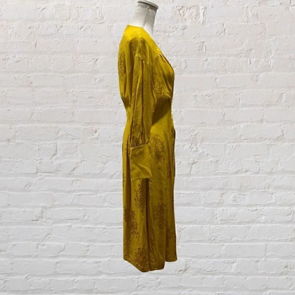 Bershka Floral Woven Over Jacket, Size M-L and Matching Pants, Size M in Yellow​ - Picture 5 of 16